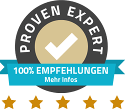 Proven Expert - 5 Sterne Bewertung - Anwaltsempfehlung